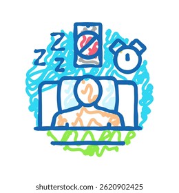 sleep hygiene mental health doodle icon sketch vector. sleep hygiene mental health sign. isolated symbol illustration