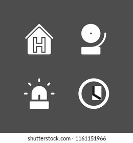 sleep icon. 4 sleep set with hostel, clock and alarm vector icons for web and mobile app