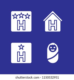 sleep icon. 4 sleep set with newborn and hostel vector icons for web and mobile app