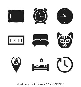 sleep icon. 9 sleep vector icons set. pet zone point, bed and pillow icons for web and design about sleep theme