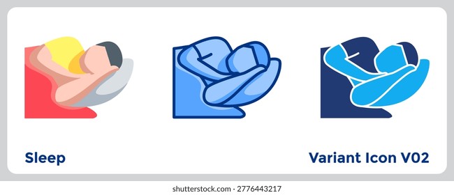 Sleep icon anchors recovery-first programming and lifestyle balance. Blue, Flat Blue, Dualtone style.