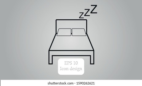 sleep icon bed symbol sign