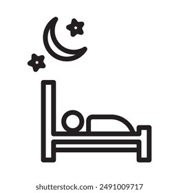 Sleep Icon Black line art vector logo
