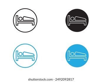 Sleep Icon black and white vector outline sign