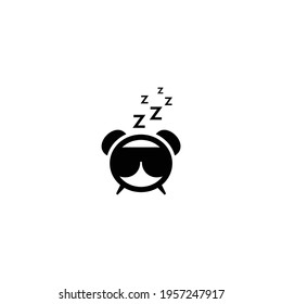 sleep icon with a clock logo wearing a sleep mask