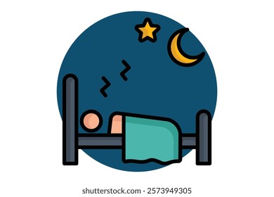 Sleep icon. colored outline icon style. icon related to time and date. time elements vector illustration