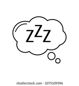 Sleep icon comic bubble zzz vector illustration