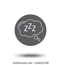 Sleep icon comic bubble zzz vector illustration