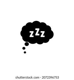 Sleep icon comic bubble zzz isolated on white background. Sleep flat pictogram for business, marketing, internet concept. Trendy modern vector symbol for web site design or mobile app.