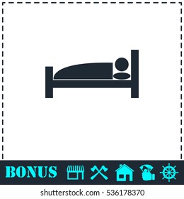 Sleep icon flat. Simple vector symbol and bonus icon