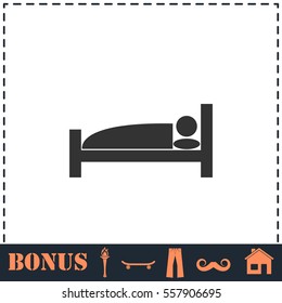 Sleep icon flat. Simple vector symbol and bonus icon