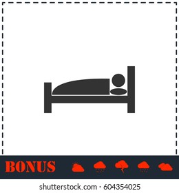 Sleep icon flat. Simple vector symbol and bonus icon