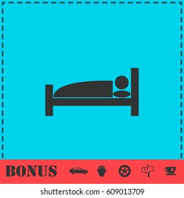 Sleep icon flat. Simple vector symbol and bonus icon