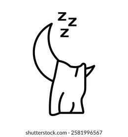 sleep icon Flat vector set outline