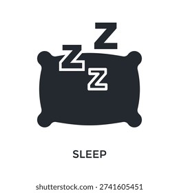 Sleep Icon Glyph Style. Vector Illustration For Graphic Design