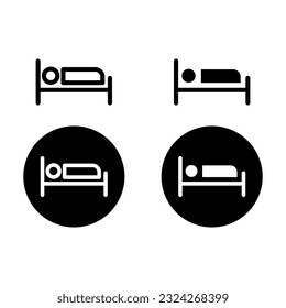 sleep icon, home screen design template with black fill and black outline.