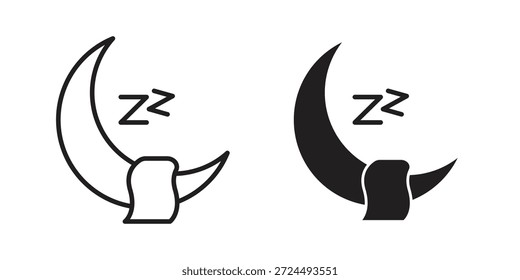 Sleep icon illustration, thin line vector, web design sign,
