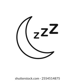 Sleep icon Isolated flat vector in outline