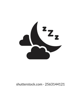 Sleep icon Isolated flat vector in outline