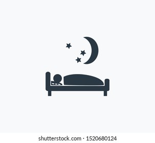 Sleep icon isolated on clean background. Sleep icon concept drawing icon in modern style. Vector illustration for your web mobile logo app UI design