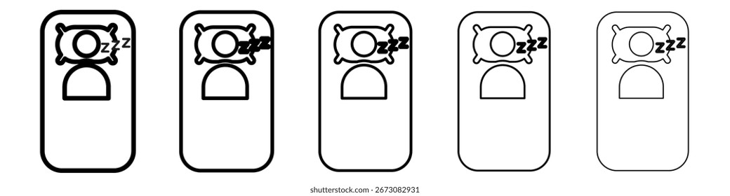 Ícone de repouso vetor isolado no fundo branco definido