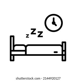 Sleep Icon. Line Art Style Design Isolated On White Background