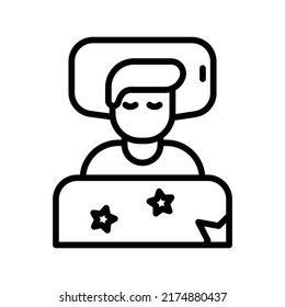 Sleep Icon. Line Art Style Design Isolated On White Background