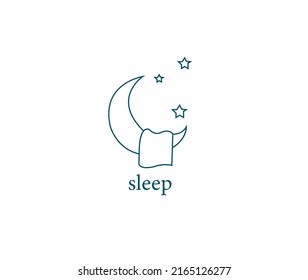 Sleep icon line art vector illustration 