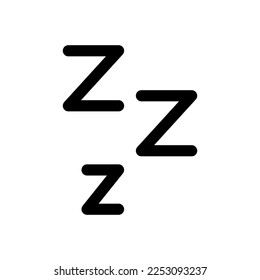 Sleep icon line isolated on white background. Black flat thin icon on modern outline style. Linear symbol and editable stroke. Simple and pixel perfect stroke vector illustration