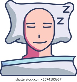 Sleep Icon - Lineal Color Style - Neuroscience Theme