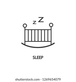 Sleep icon or logo in modern line style. High quality black outline pictogram for web site design and mobile apps. Vector illustration on a white background.