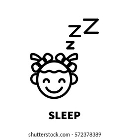 Sleep icon or logo in modern line style. High quality black outline pictogram for web site design and mobile apps. Vector illustration on a white background.