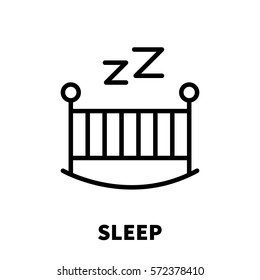 Sleep icon or logo in modern line style. High quality black outline pictogram for web site design and mobile apps. Vector illustration on a white background.