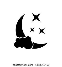 Sleep icon. Moon and stars sign. Night or bed time
