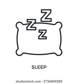 Sleep Icon Outline Style. Vector Illustration For Graphic Design