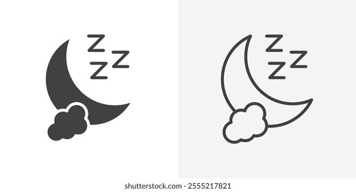 Sleep icon. outlined vector style.