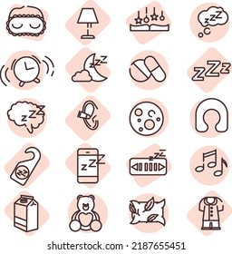 Paquete de iconos de suspensión, ilustración, vector sobre un fondo blanco.