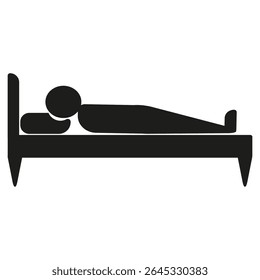 Sleep icon. Resting person symbol. Bed illustration. Vector image.