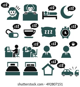 sleep icon set