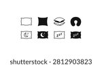 Sleep Icon Set Featuring Pillows Crescent Moons And Zzzs Silhouette