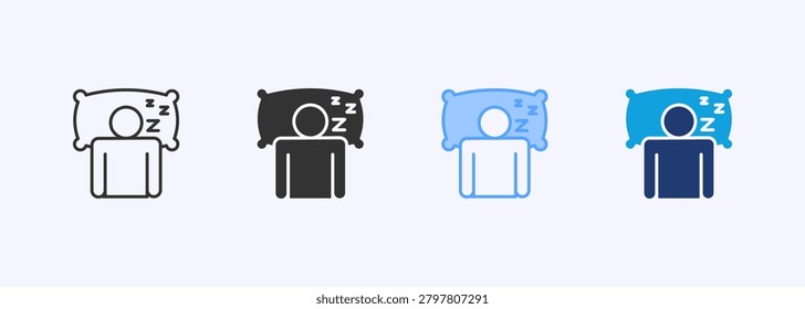 Sleep Icon Set Multiple Style Collection Vector Illustration