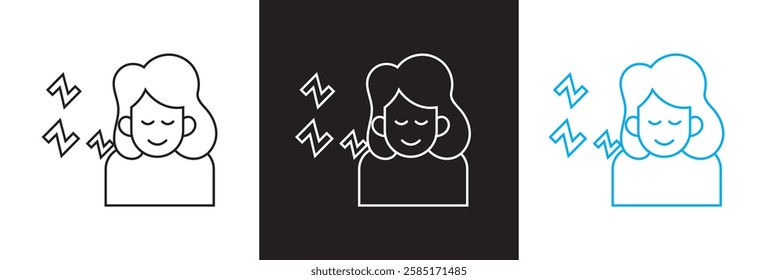 Sleep  icon set. Sleeping person, sleep, night rest, bed, pillow, sleeping pills icon . Series  icons.  isolated on white and black background. vector illustration. EPS 10