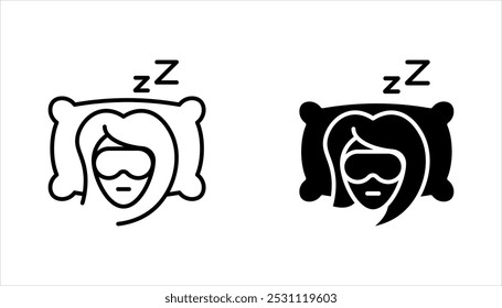 Icono de sueño. conjunto de poses para dormir Icono de sueño simple para redes sociales, App y Diseño web. Ilustración vectorial sobre fondo blanco
