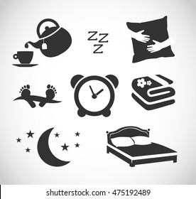 Sleep icon set vector 