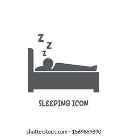 Sleep icon simple silhouette flat style vector illustration on white background.