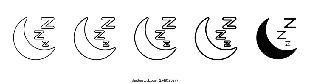 sleep icon Simple thin line logo set