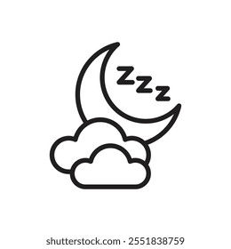 Sleep icon Simple thin outline