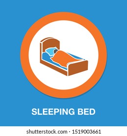 sleep icon, sleeping bed, hotel sign, hotel icon