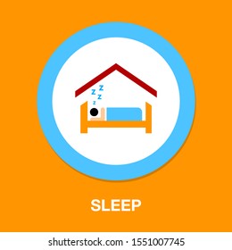 sleep icon, sleeping bed, hotel sign, hotel icon