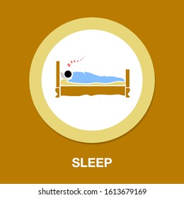 icono del sueño, cama de dormir, signo del hotel, icono del hotel